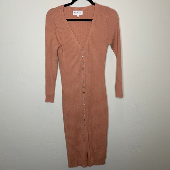 Heartloom Revolve Burnt Orange Button Front Sweater Dress Sz Small - Picture 5 of 11